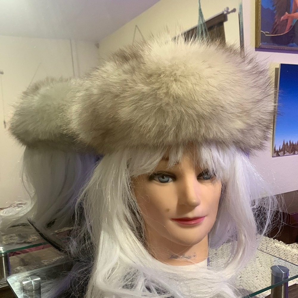 Vintage White Russian Fur Hat